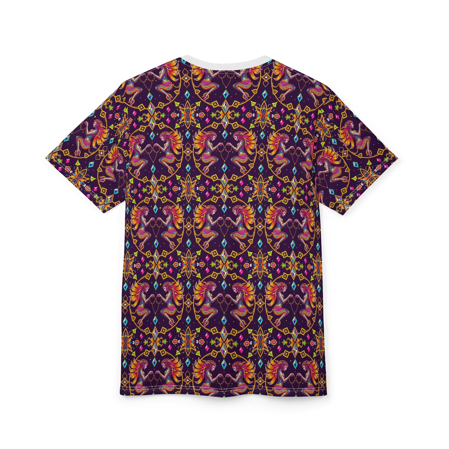 Unisex Cut & Sew T-Shirt, (AOP), Gemini, Zodiac v2, Jewels Pattern