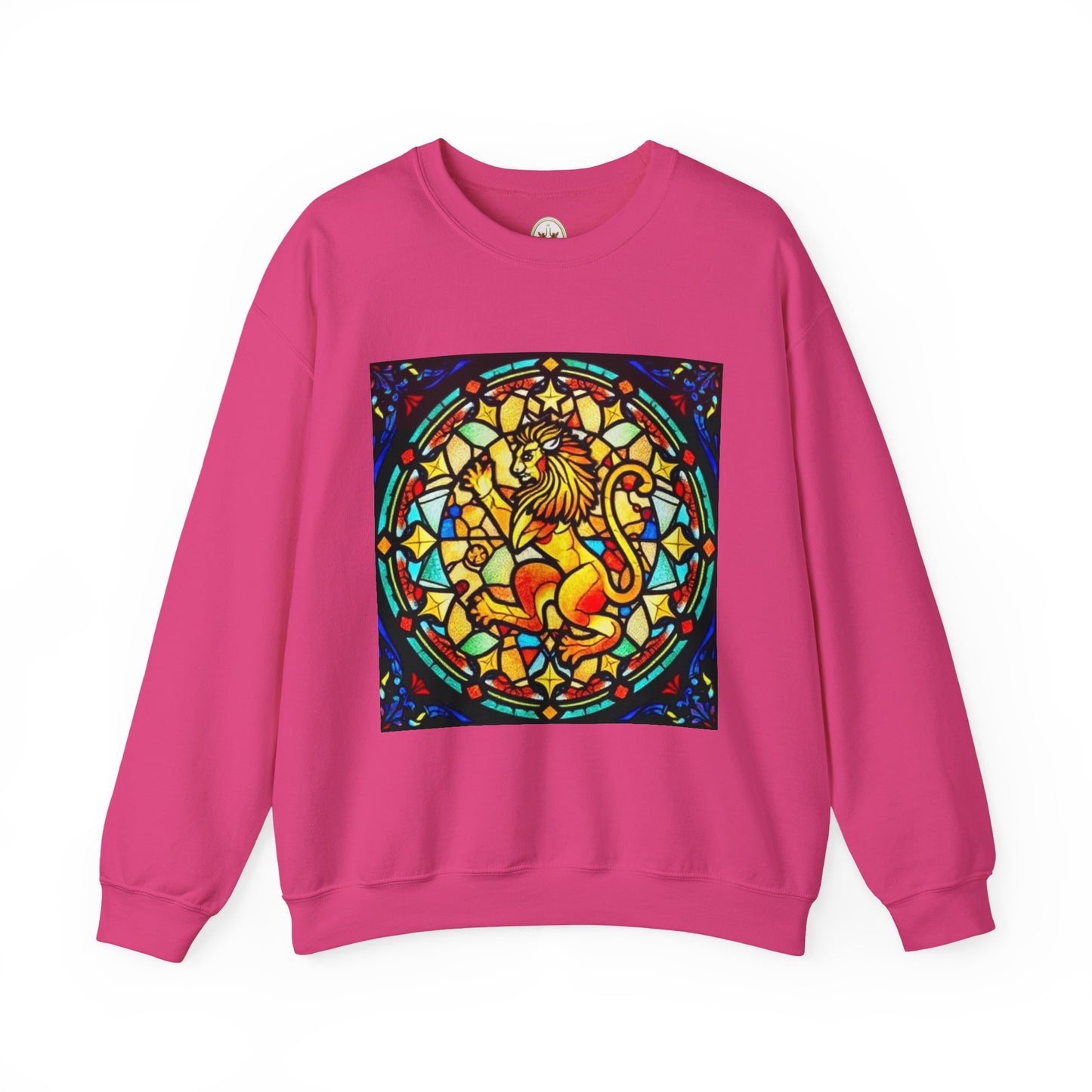 Unisex Heavy Blend™ Crewneck Sweatshirt, Glass 1, Leo Zodiac Design