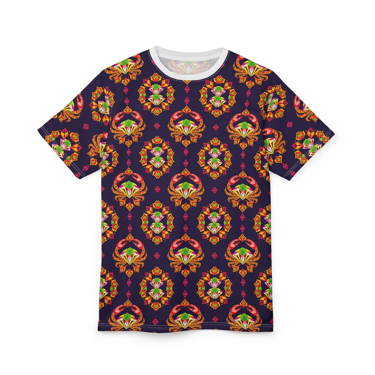 Unisex Cut & Sew T-Shirt, (AOP), Cancer, Zodiac, Jewels Pattern