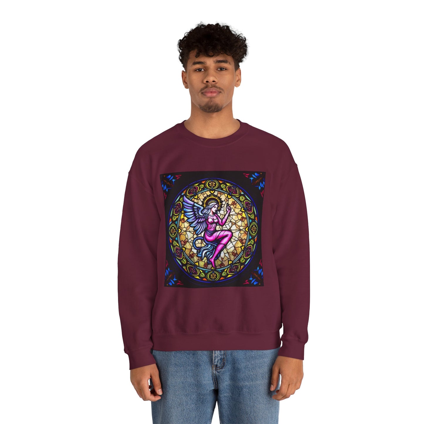 Unisex Heavy Blend™ Crewneck Sweatshirt, Glass 1, Virgo Zodiac Design