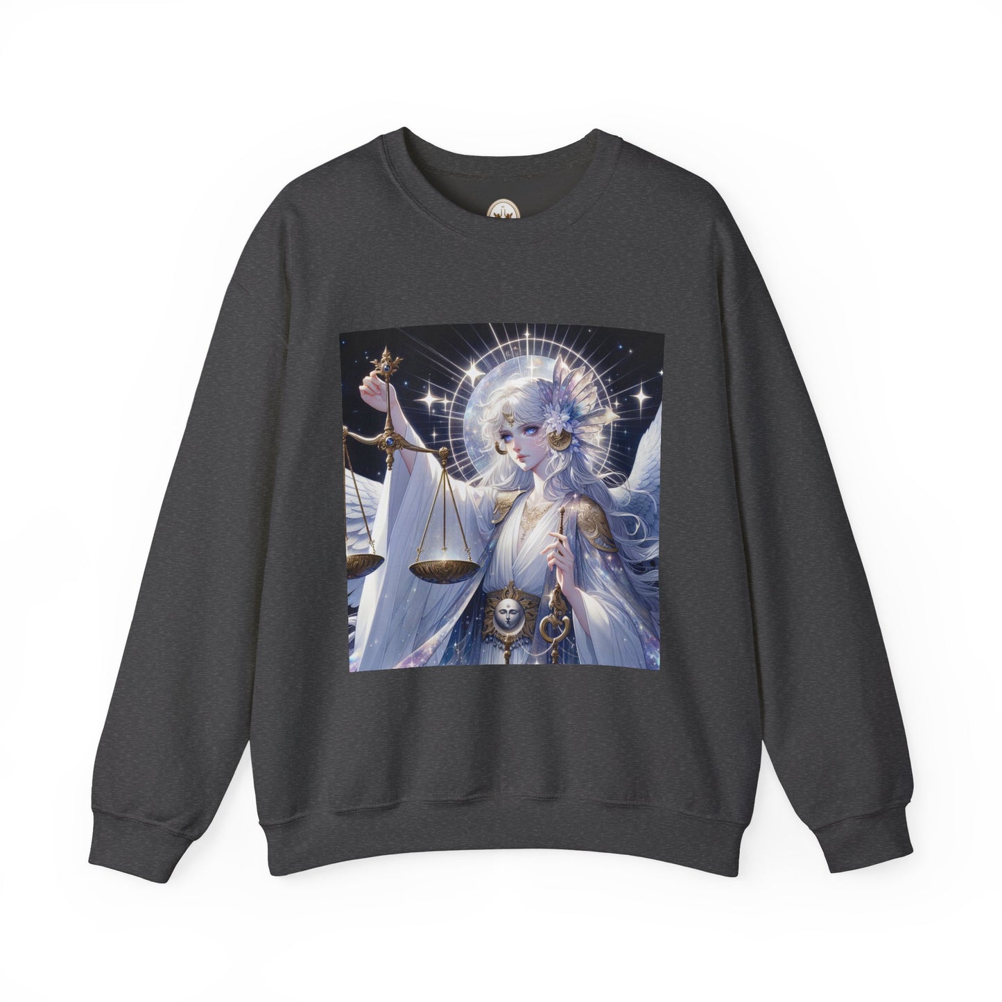 Unisex Heavy Blend™ Crewneck Sweatshirt,anime angel, Libra Zodiac Design