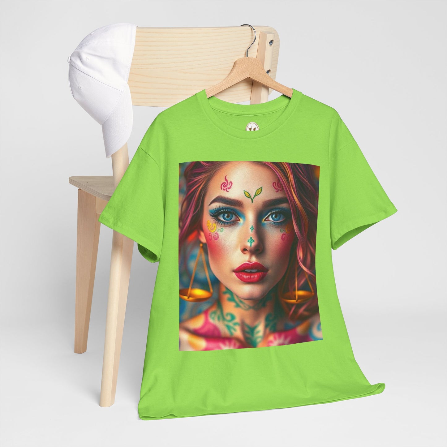Unisex Heavy Cotton T-Shirt, Libra, Zodiac v1, Sexy Art