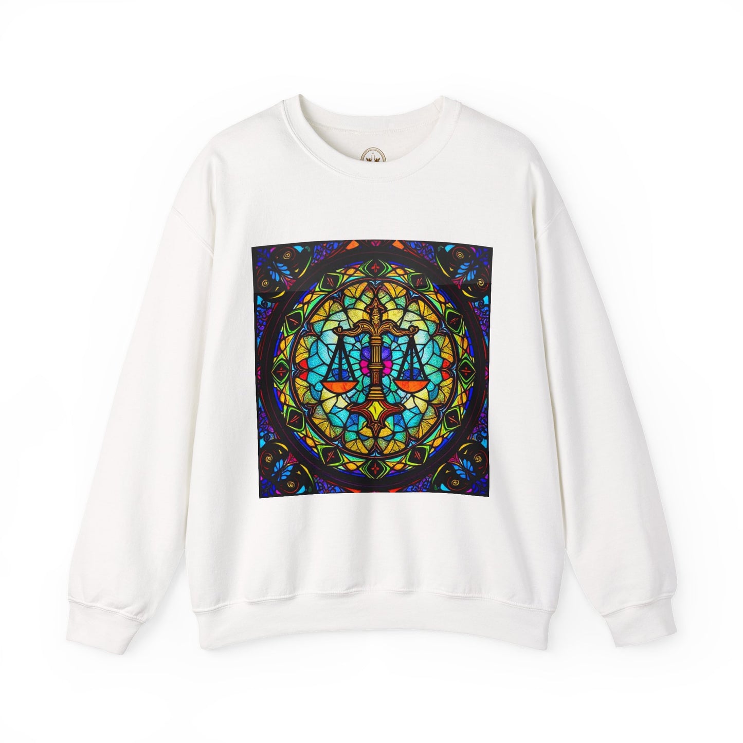 Unisex Heavy Blend™ Crewneck Sweatshirt, Glass, Libra Zodiac Design