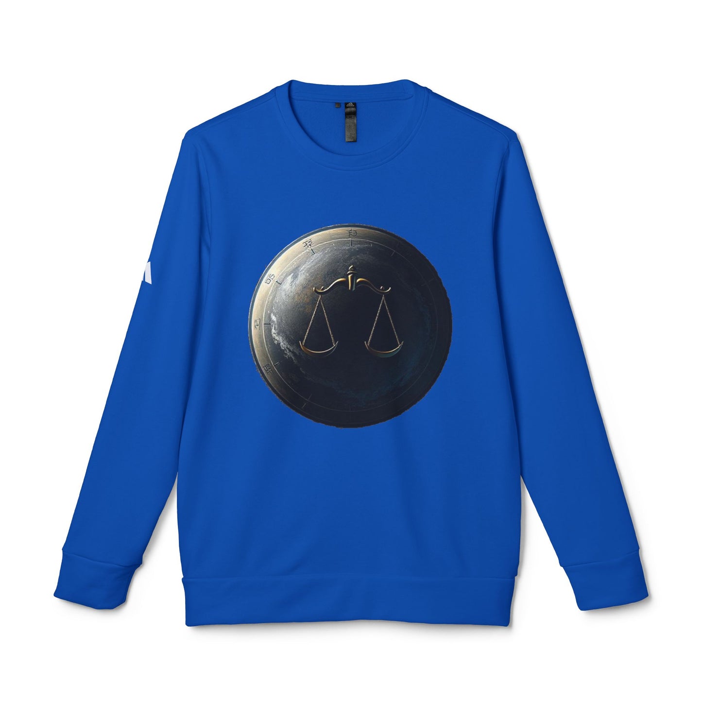 Adidas, Unisex Fleece Crewneck Sweatshirt, Libra, Planet Symbol, Zodiac