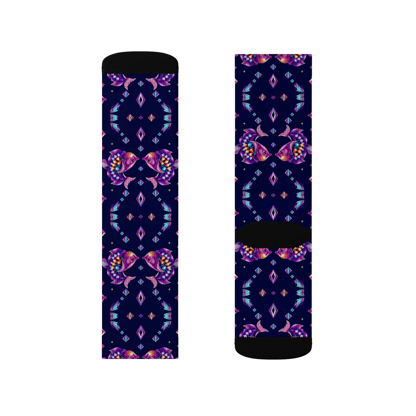 Sublimation Socks, Pisces, Zodiac v2, Jewel Pattern