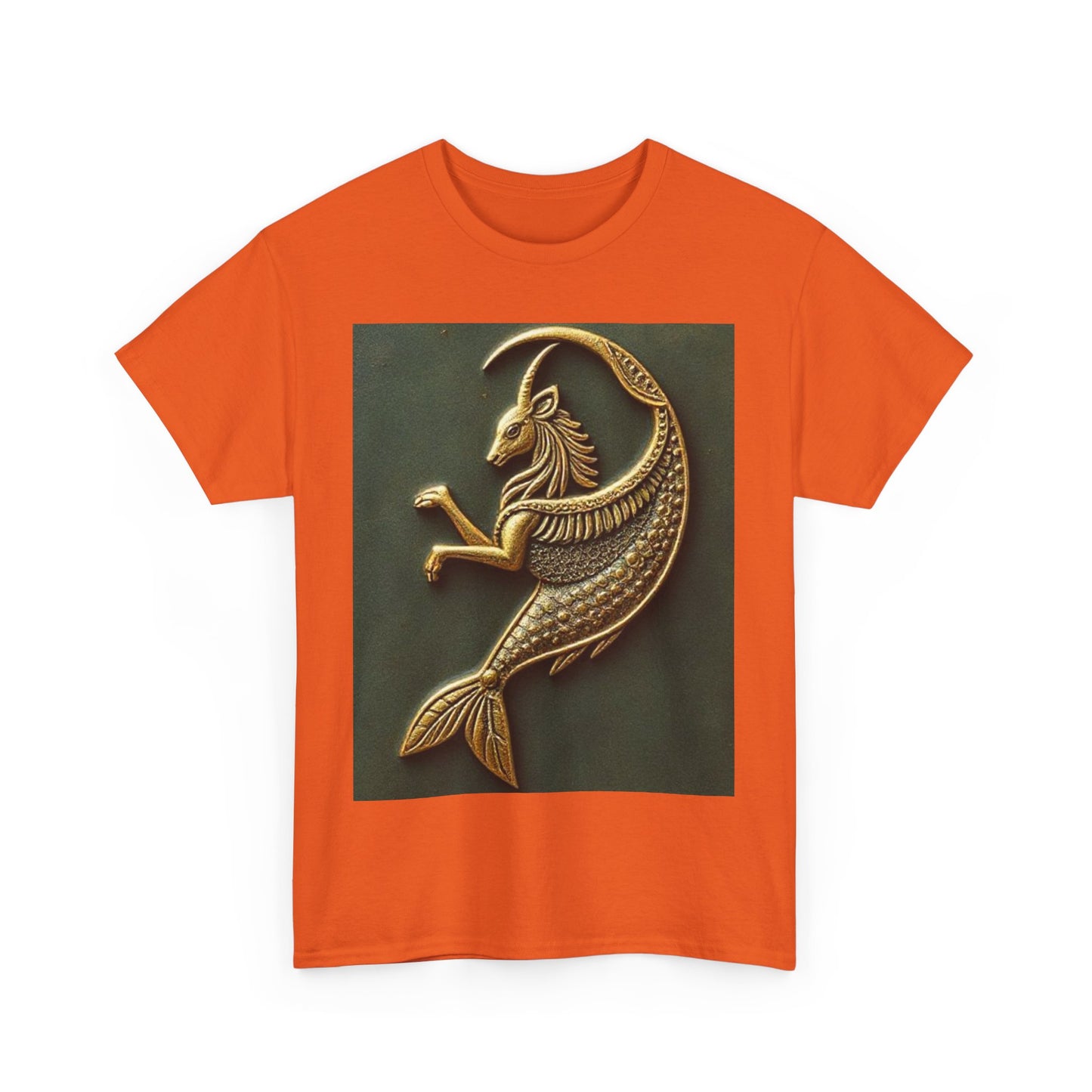 Unisex Heavy Cotton T-Shirt, Capricorn Animal v1, Symbol, Zodiac Design
