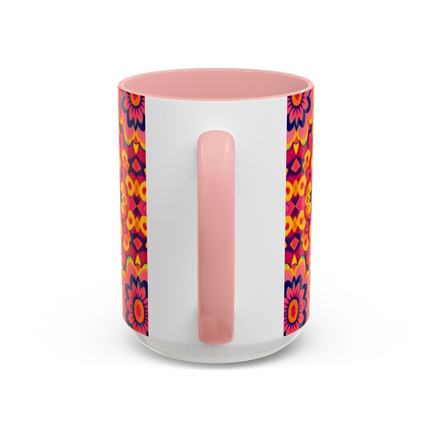 Accent Coffee Mug, Pisces, Zodiac v1, Flower Pattern, (11, 15oz)