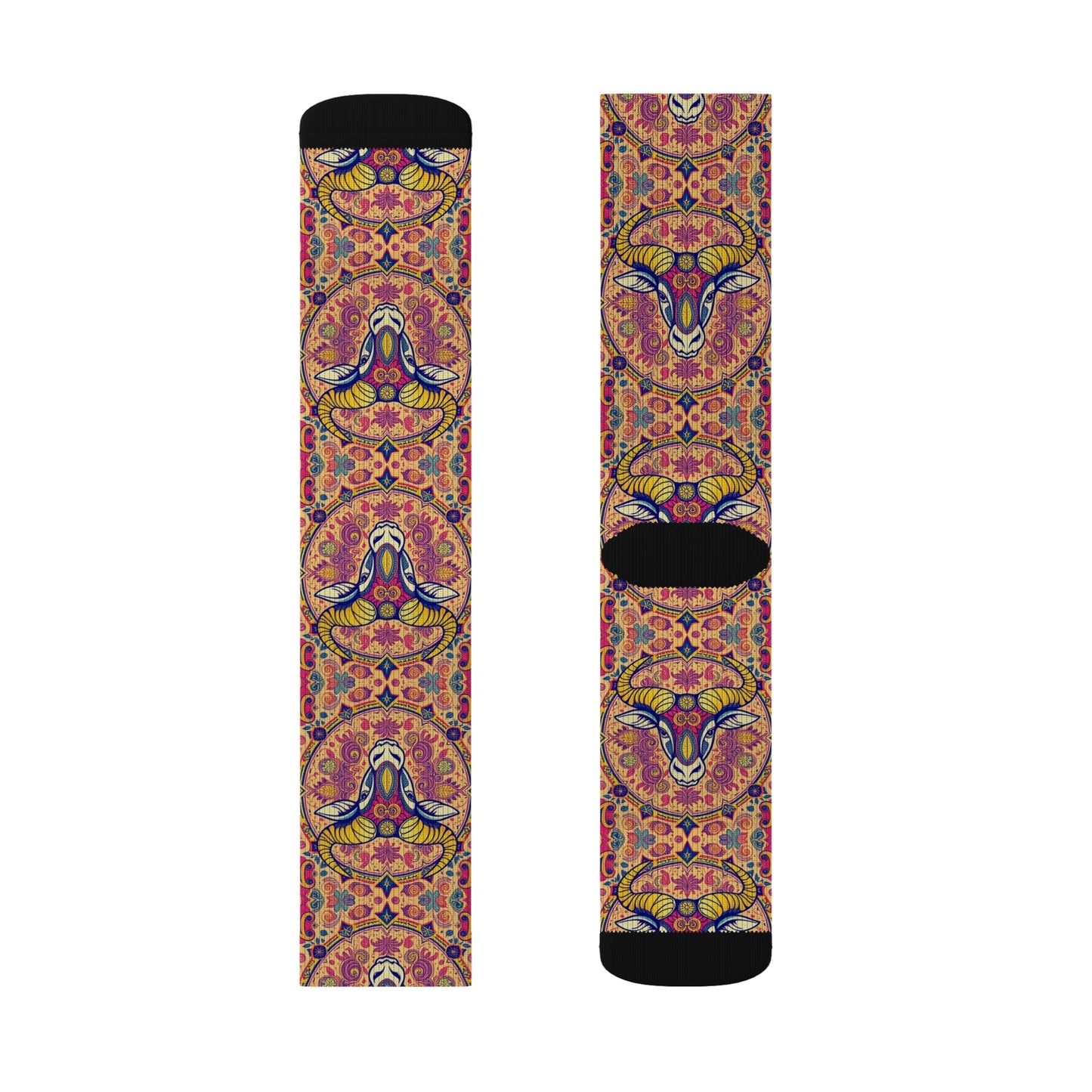 Sublimation Socks, Taurus, Zodiac v2, Pattern