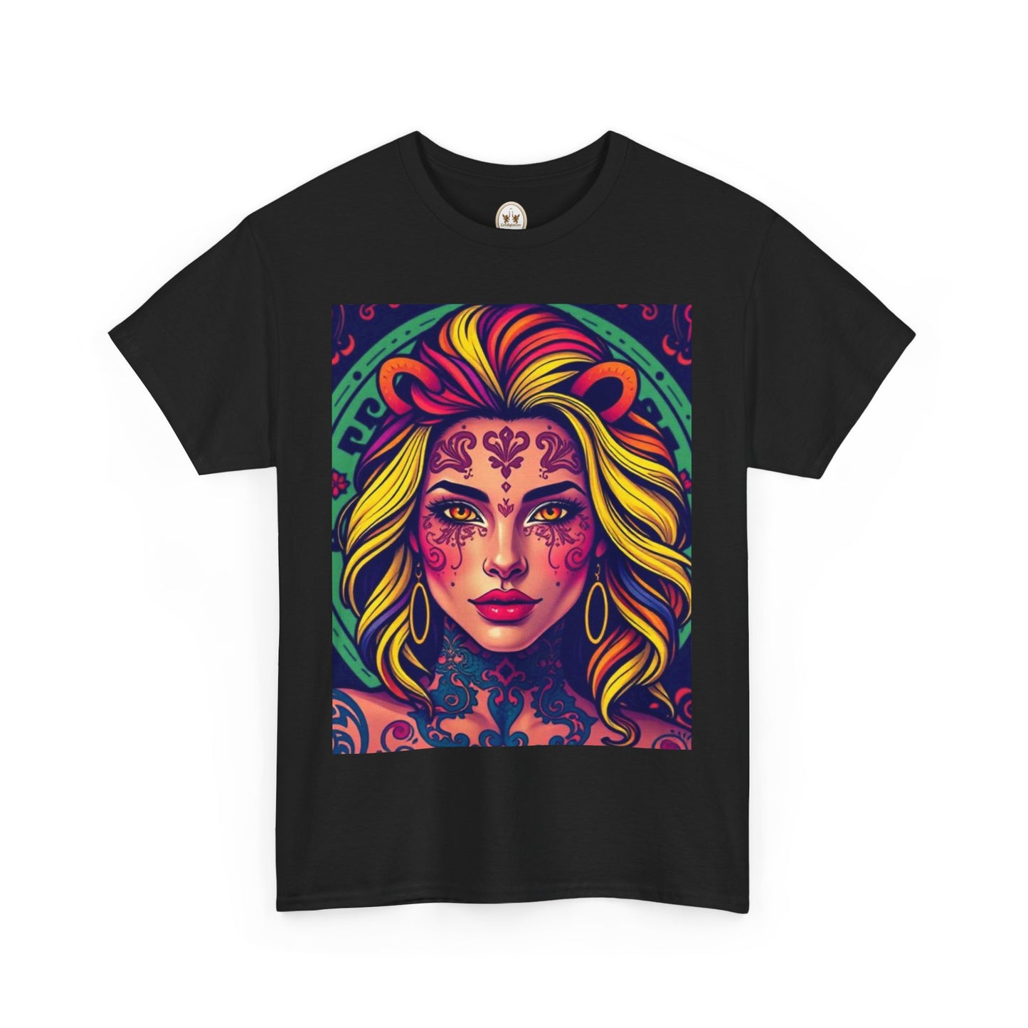 Unisex Heavy Cotton T-Shirt, Leo, Zodiac v1, Sexy Art