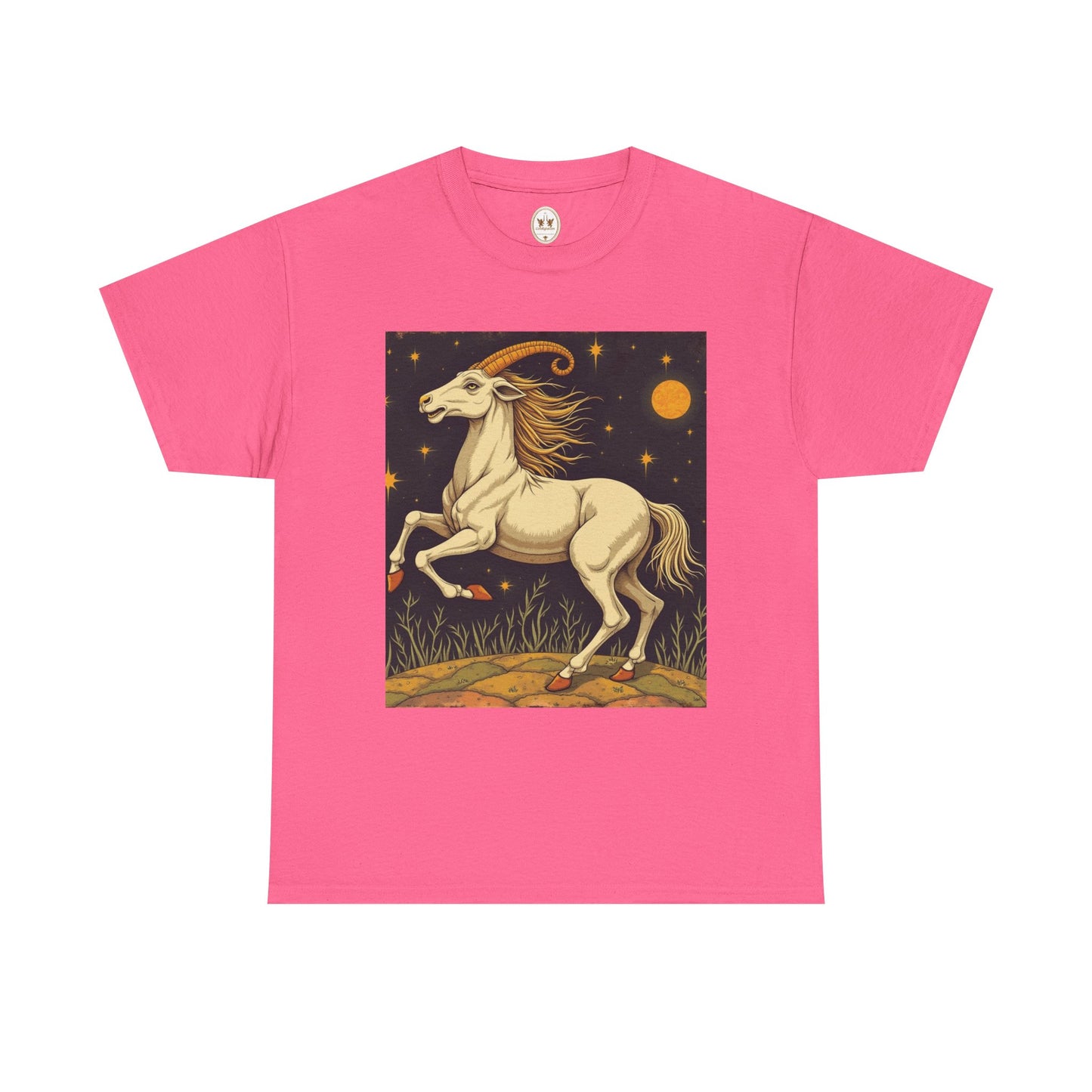 Unisex Heavy Cotton T-Shirt, Aries Animal, Zodiac Design