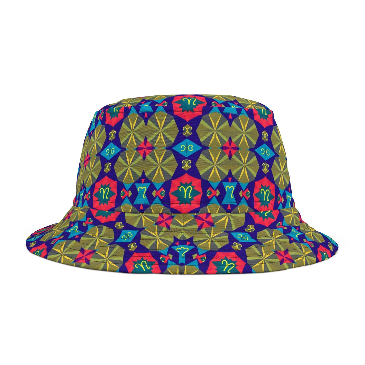 Bucket Hat, (AOP), Aquarius, Zodiac v1, Shape Pattern