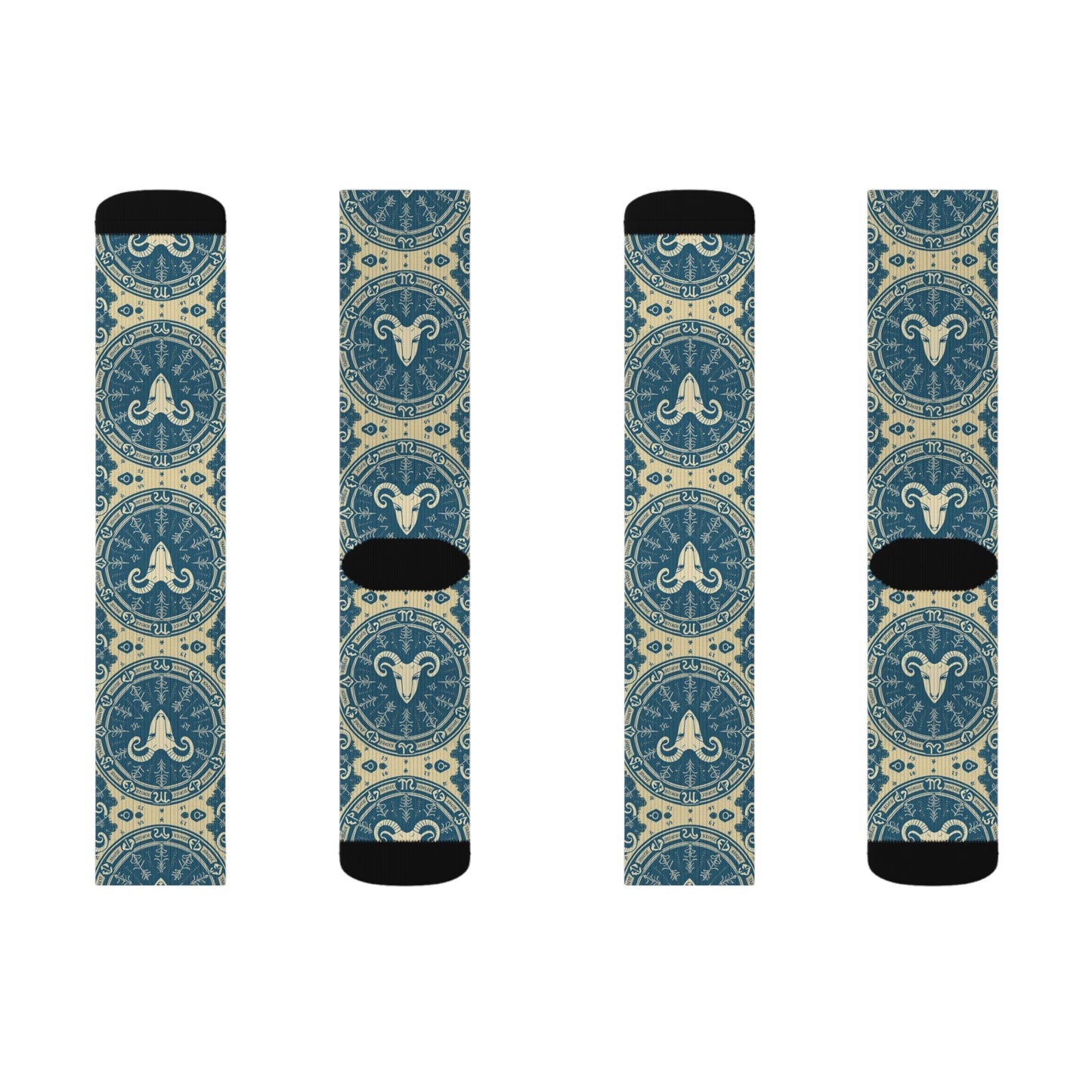 Sublimation Socks, Aries, Zodiac v1, Pattern