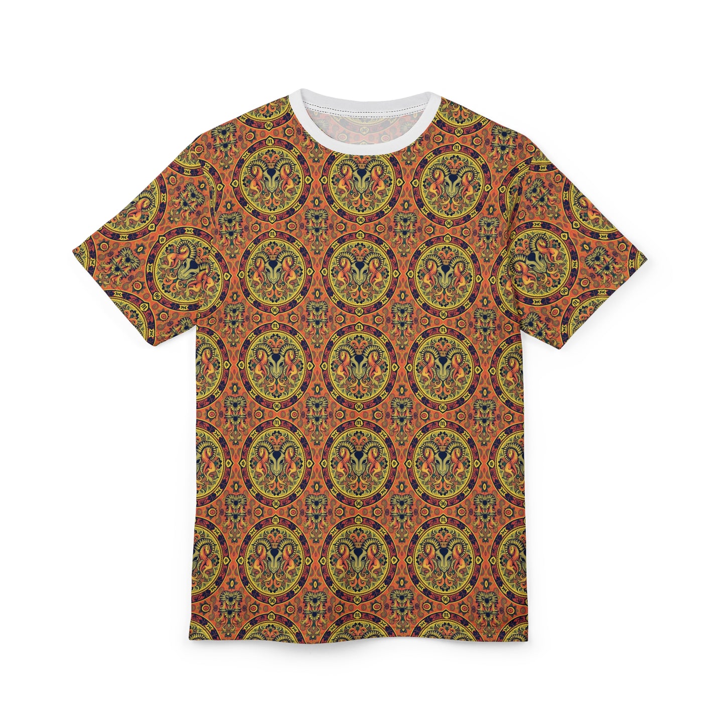 Unisex Cut & Sew T-Shirt, AOP, Aries, Zodiac v1, Pattern