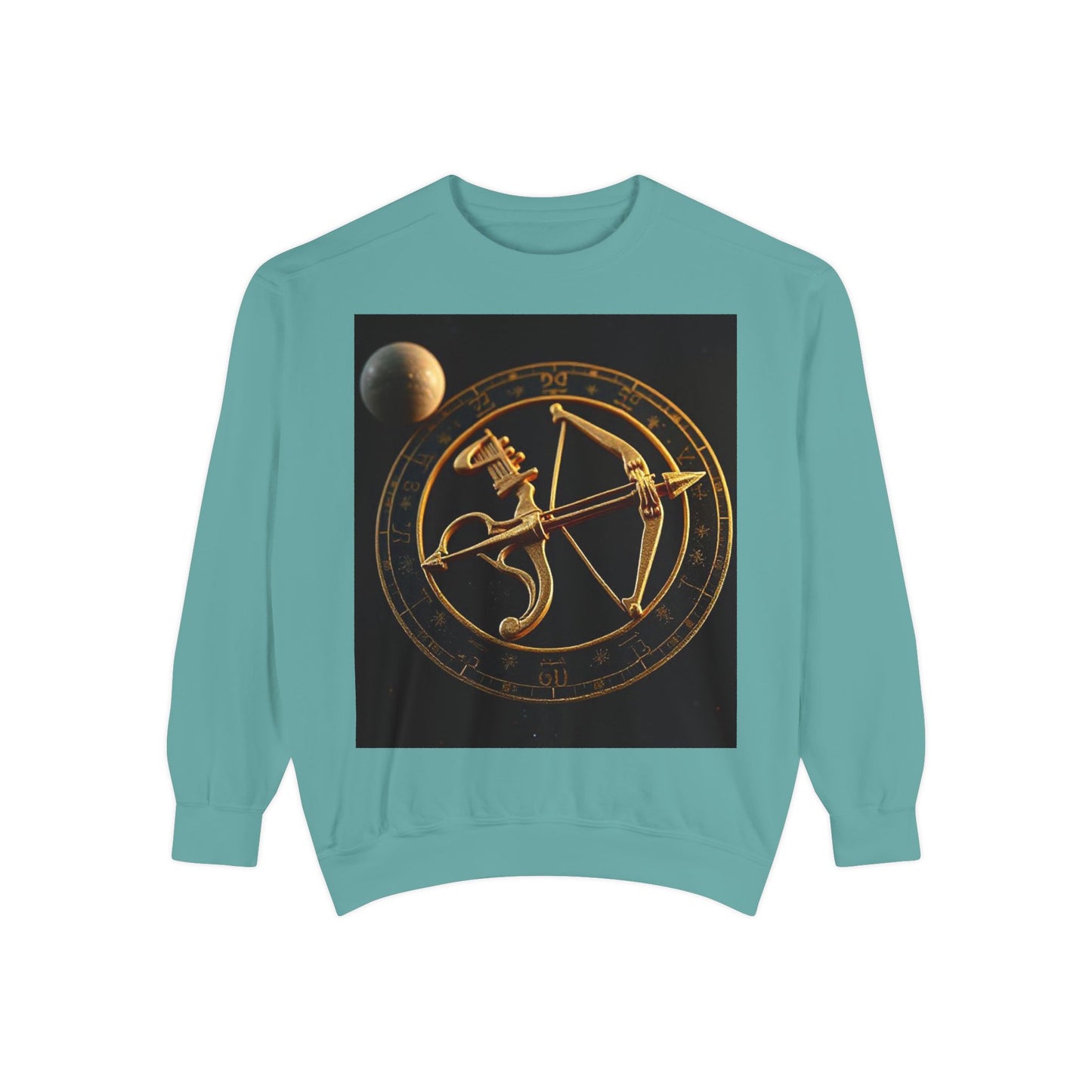 Garment-Dyed Sweatshirt, Unisex, Space Symbol Design, Sagittarius