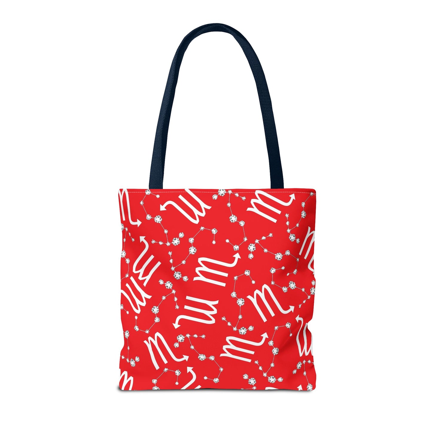 Tote Bag, Scorpio Zodiac Sign, AOP, (Red, White)