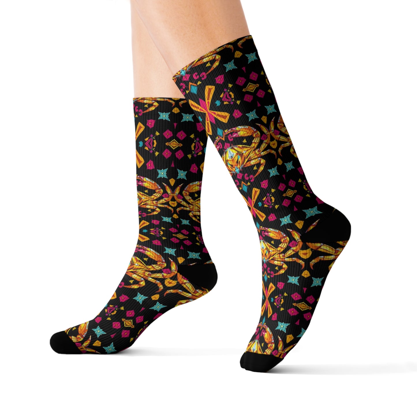 Sublimation Socks, Cancer, Zodiac, Jewel Pattern