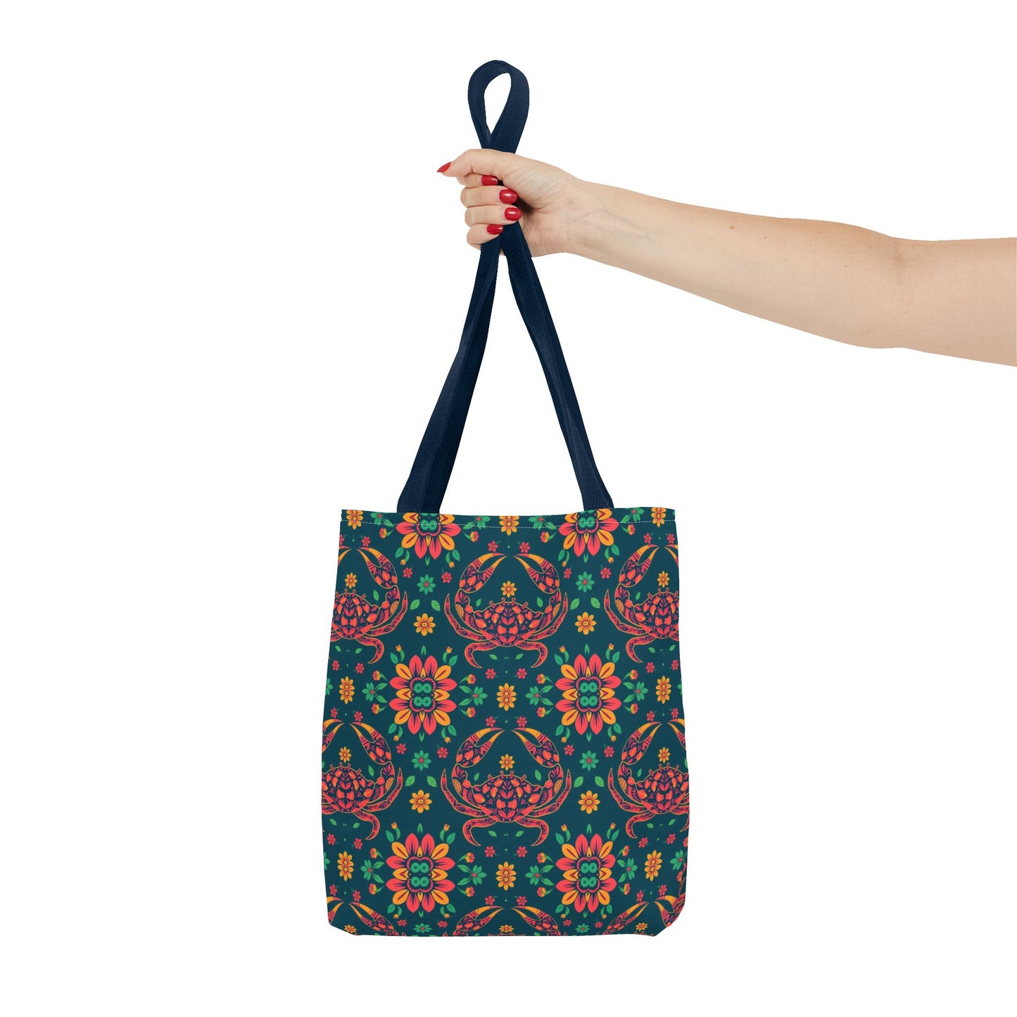 Tote Bag (AOP), Cancer, Zodiac v2, Flower Pattern