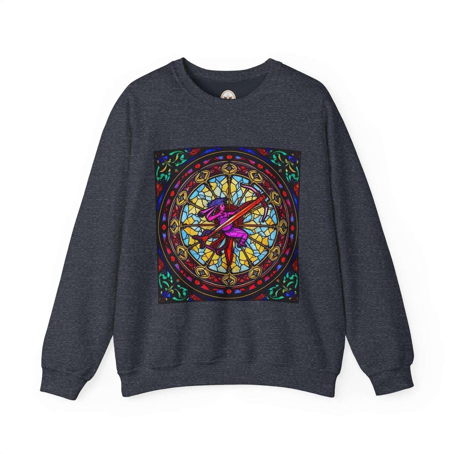 Unisex Heavy Blend™ Crewneck Sweatshirt, Glass 1, Sagittarius Zodiac Design
