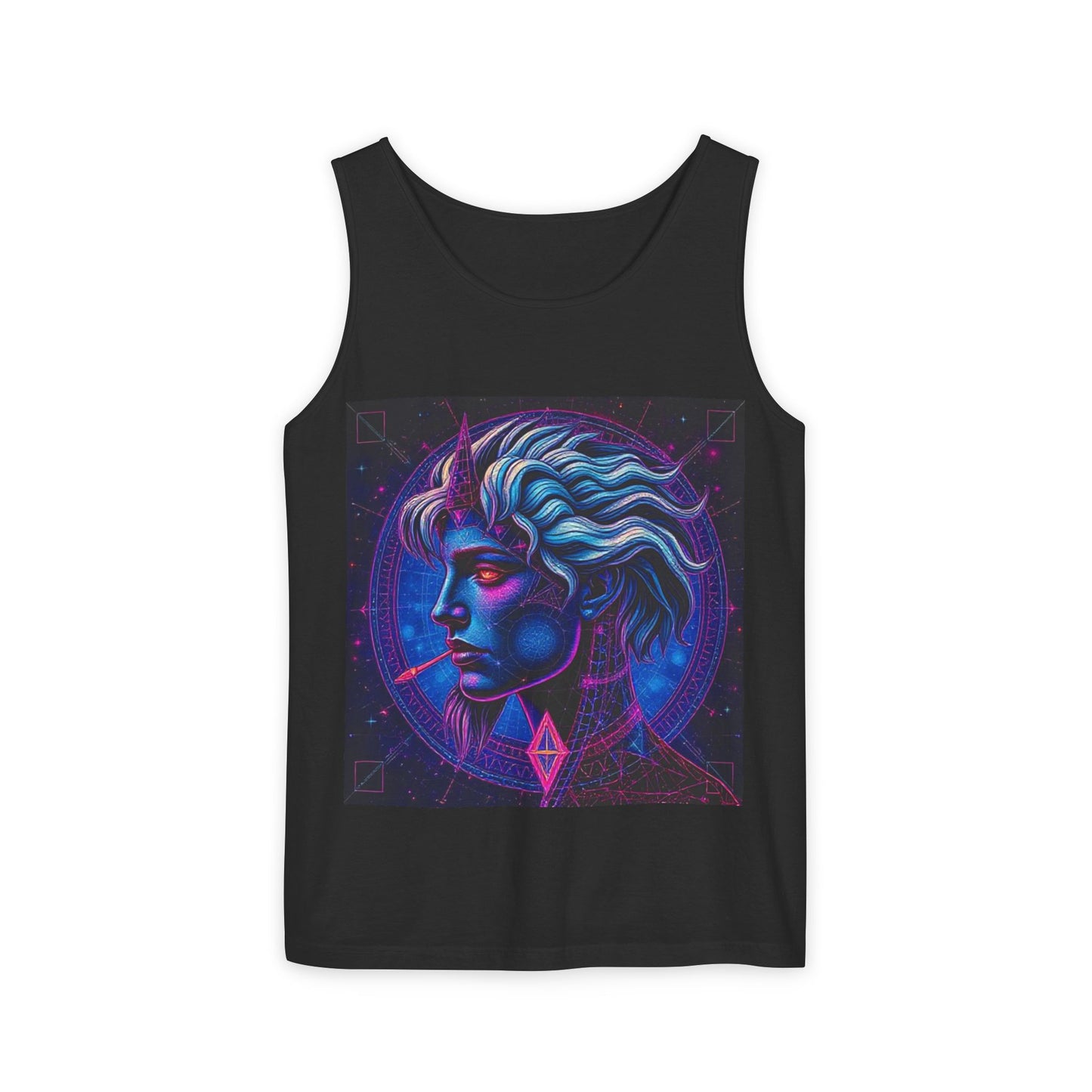 Unisex Garment-Dyed, Tank Top, Gemini, Pop Art v1, 100% US cotton