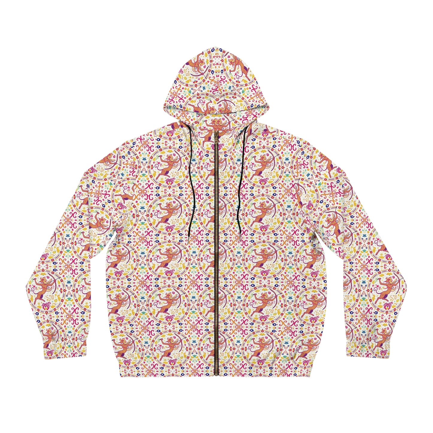 Full-Zip Hoodie (AOP), Sagittarius, Zodiac v4, Pattern