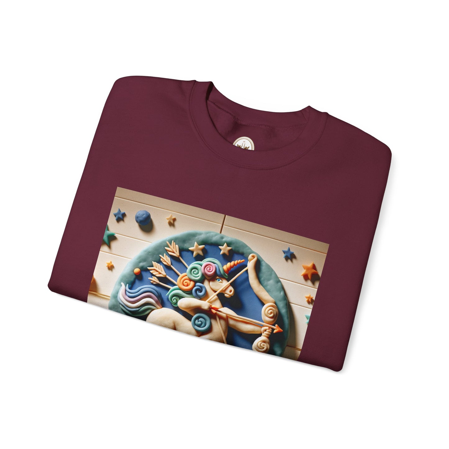 Unisex Heavy Blend™ Crewneck Sweatshirt, Colorful Horse, Sagittarius Zodiac Design