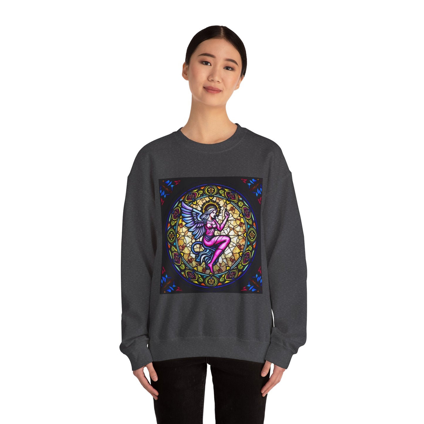 Unisex Heavy Blend™ Crewneck Sweatshirt, Glass 1, Virgo Zodiac Design
