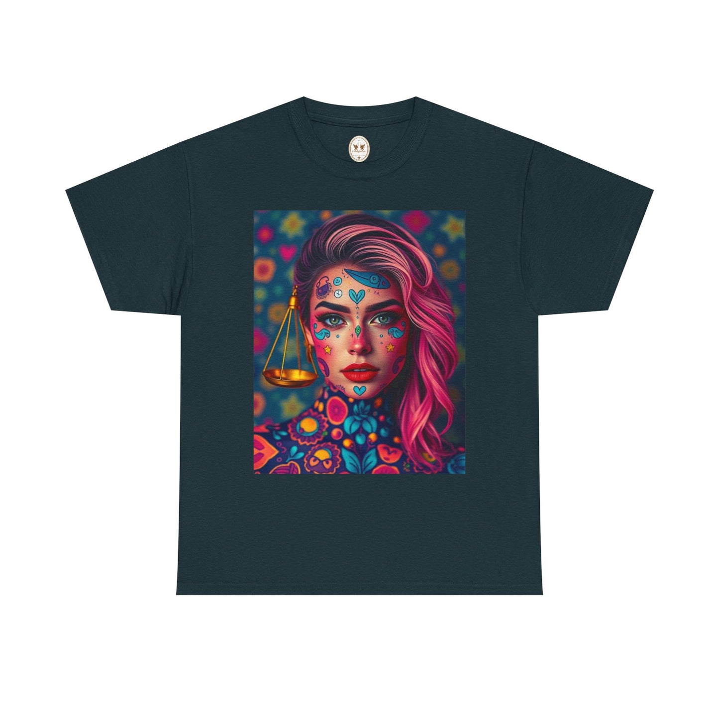 Unisex Heavy Cotton T-Shirt, Libra, Zodiac v2, Sexy Art