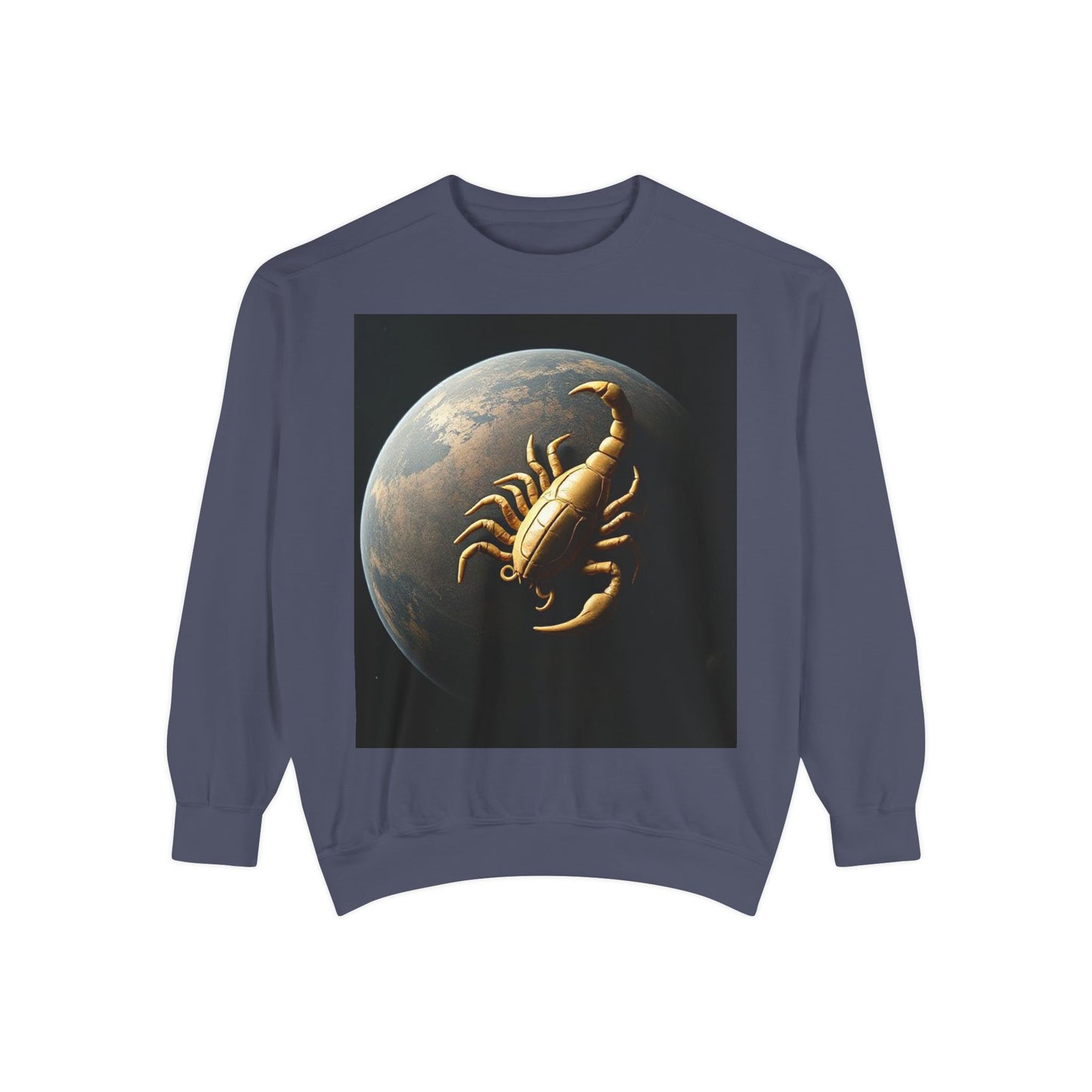 Garment-Dyed Sweatshirt, Unisex, Space Animal Design v1, Scorpio