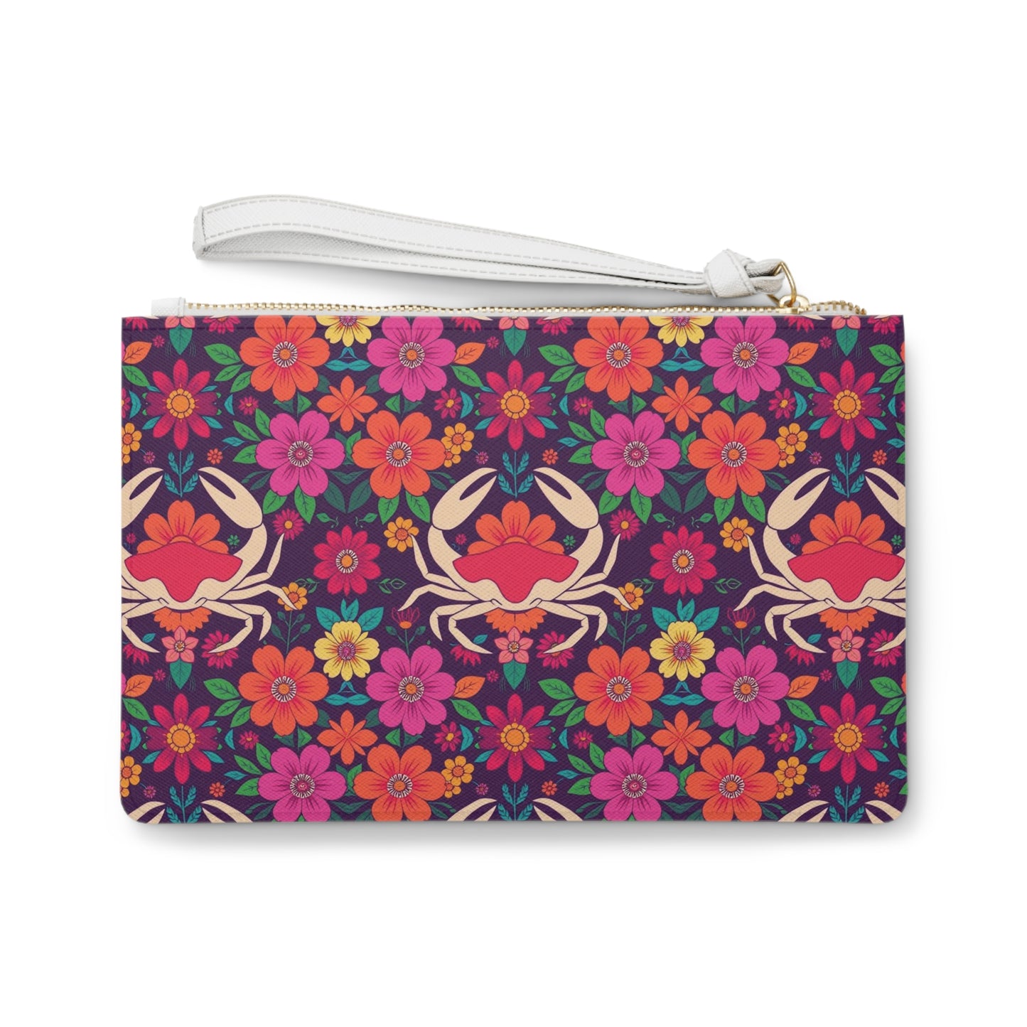 Clutch Bag, Cancer, Zodiac v3, Flower Pattern