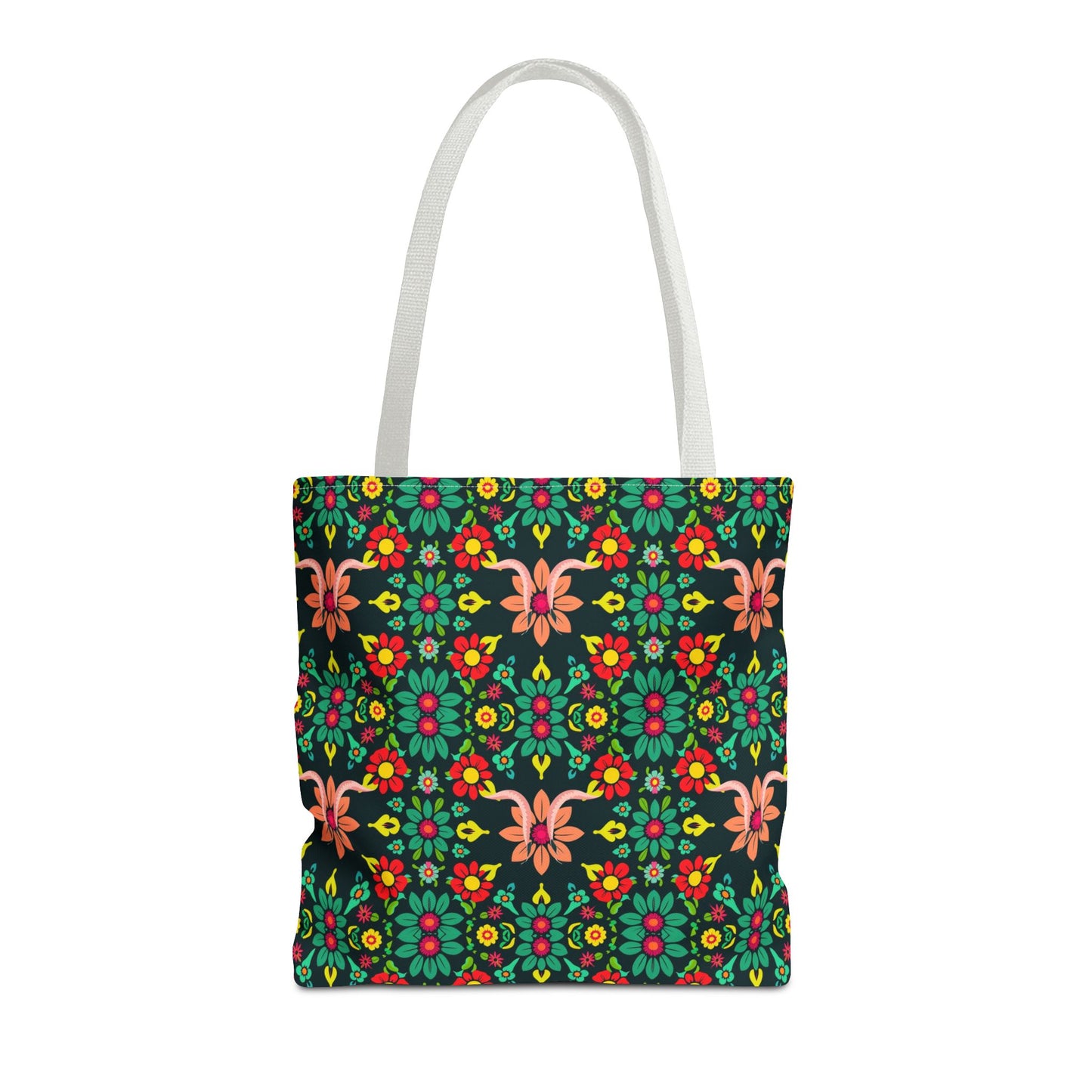 Tote Bag, (AOP), Aquarius, Zodiac v1, Flower Pattern