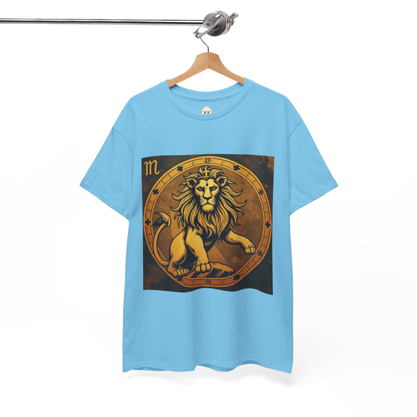 Unisex Heavy Cotton T-Shirt, Gold Lion v1, Leo Zodiac Design
