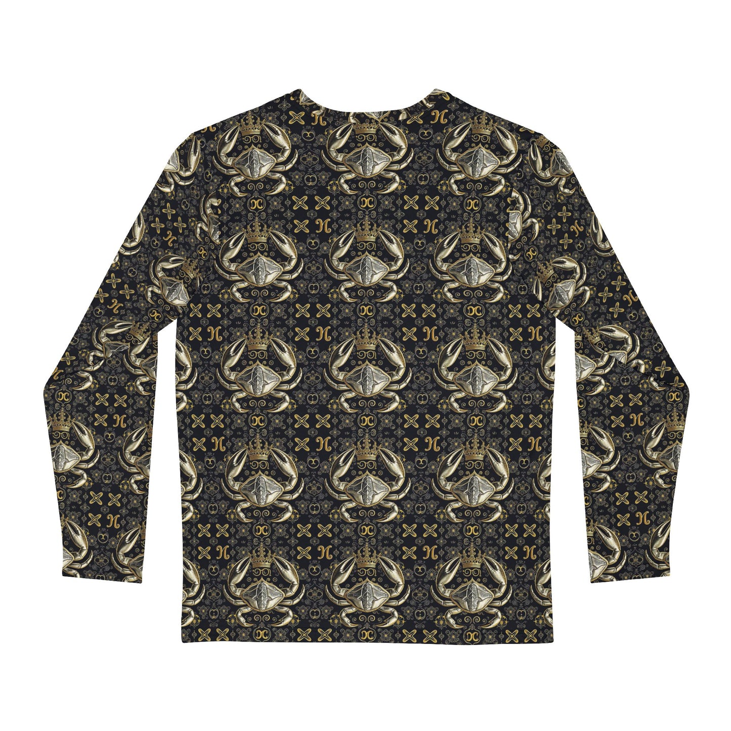 Men's Long Sleeve Shirt, (AOP), Cancer, Zodiac v1, Pattern