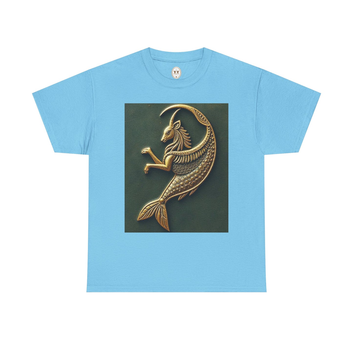 Unisex Heavy Cotton T-Shirt, Capricorn Animal v1, Symbol, Zodiac Design