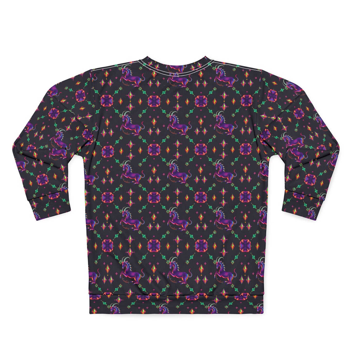 Unisex Sweatshirt (AOP), Capricorn, Zodiac v3, Jewel Pattern