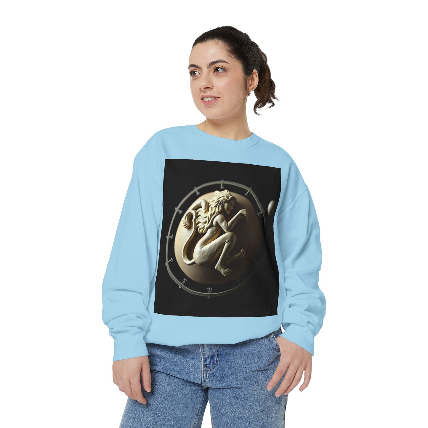 Garment-Dyed Sweatshirt, Unisex, Space Symbol Design, Virgo