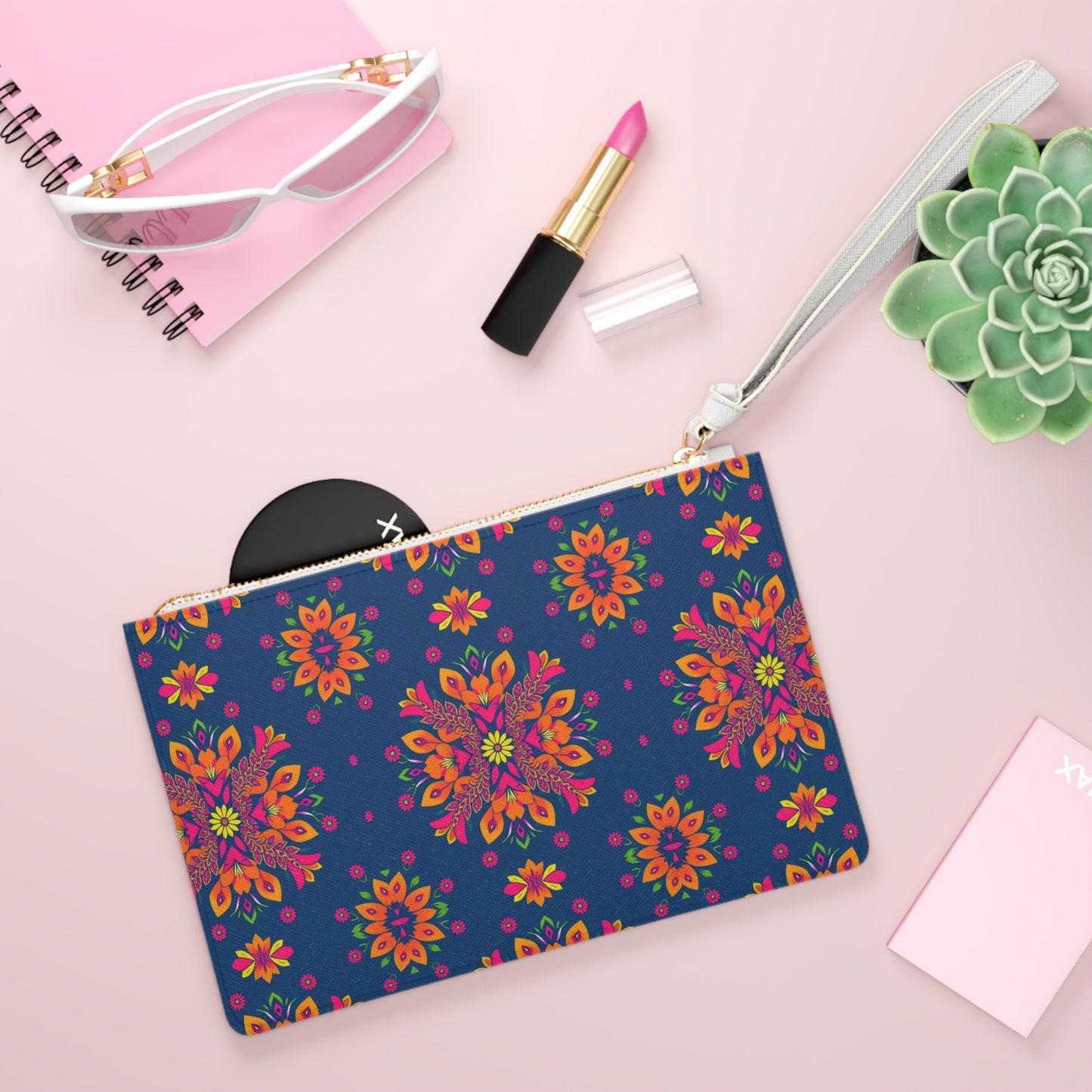 Clutch Bag, Gemini, Zodiac v2, Flower Pattern