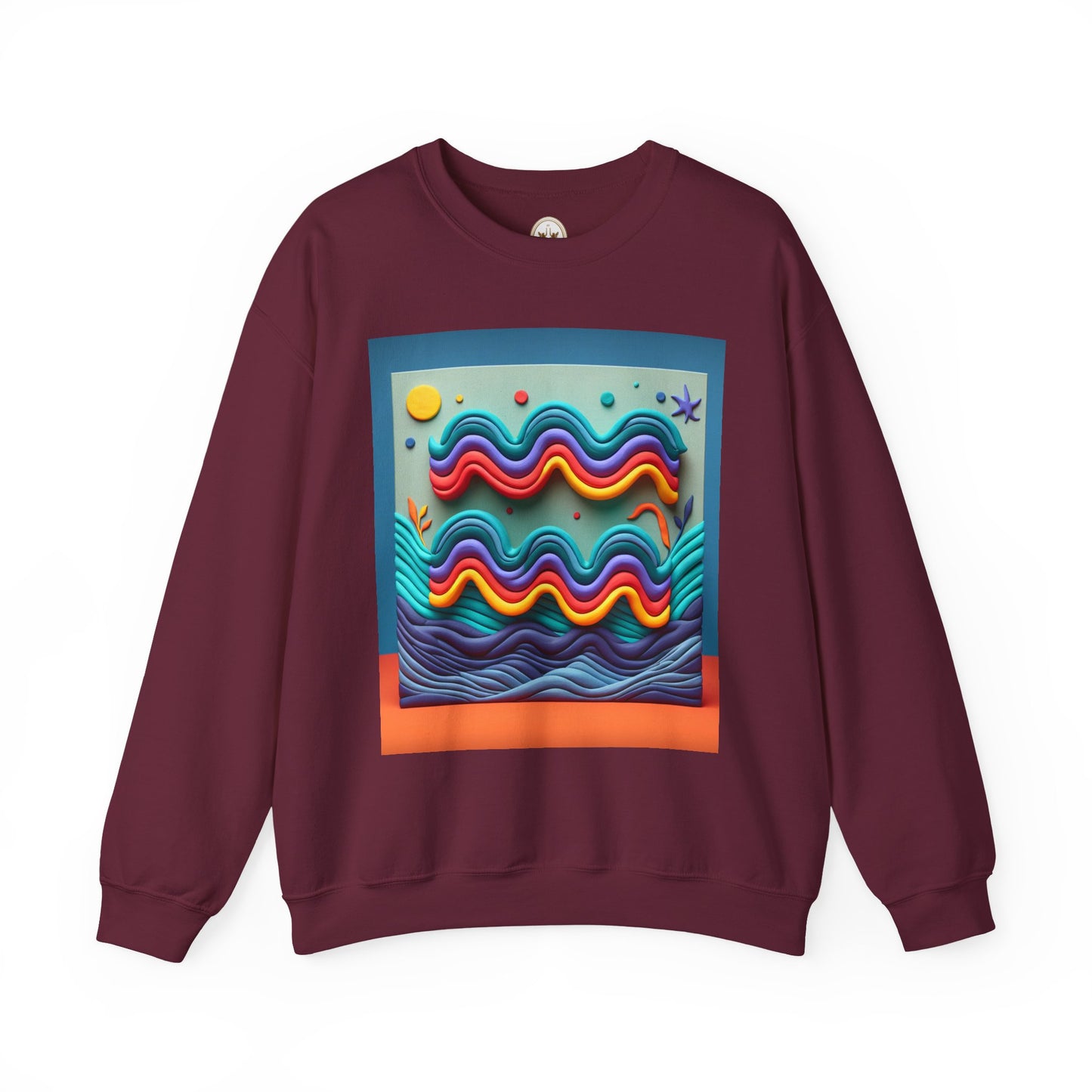 Unisex Heavy Blend™ Crewneck Sweatshirt, Water Painting, Aquarius Zodiac Design