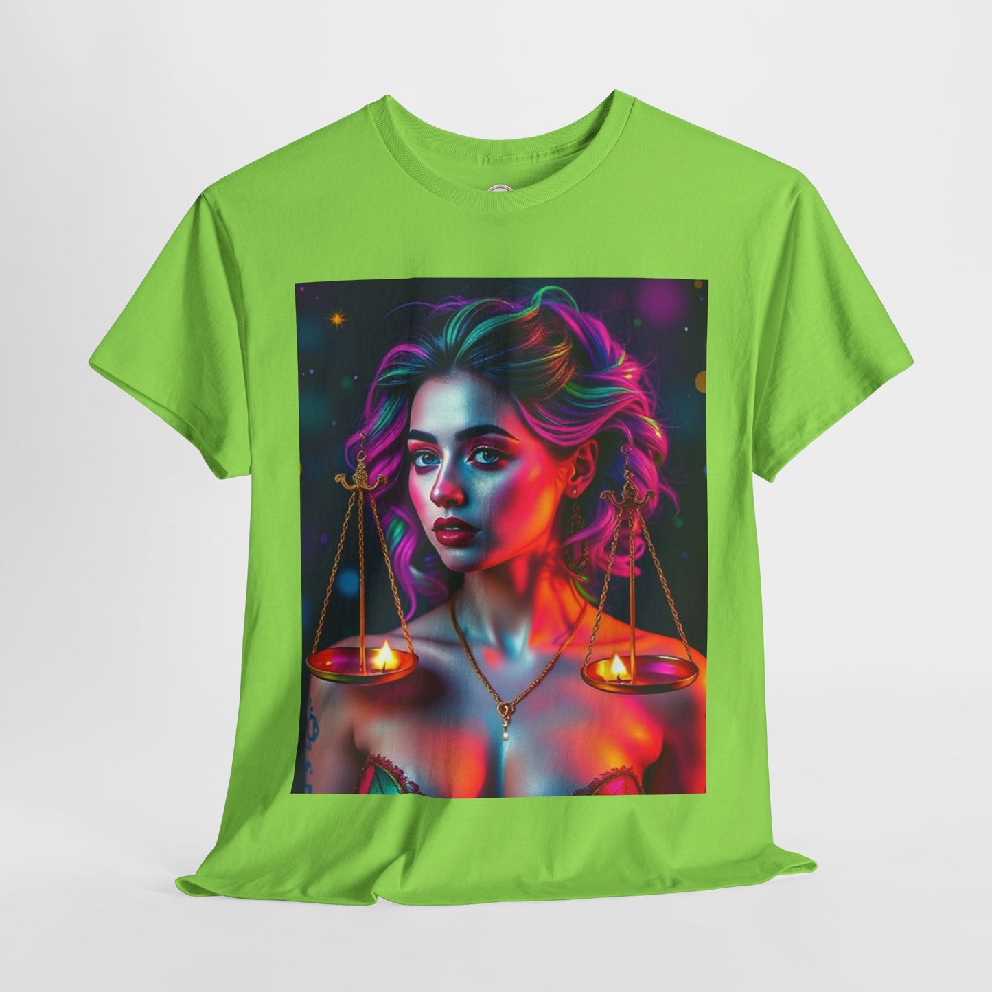 Unisex Heavy Cotton T-Shirt, Libra, Zodiac v3, Sexy Art