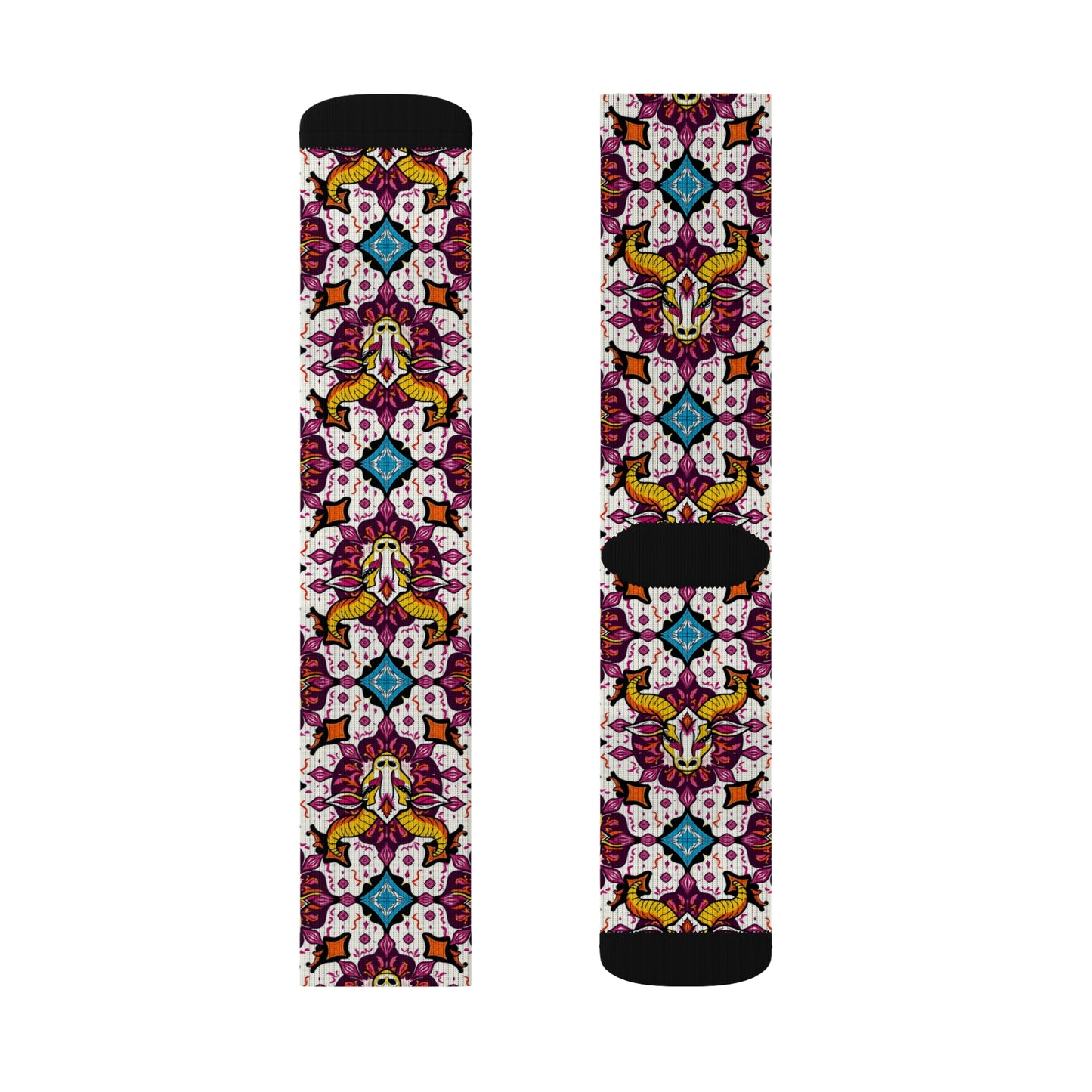 Sublimation Socks, Taurus, Zodiac v3, Jewel Pattern