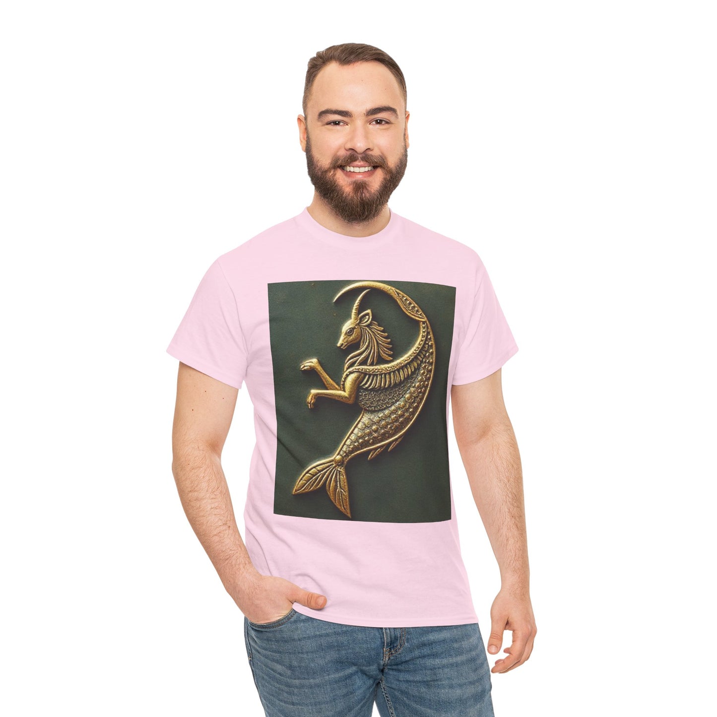 Unisex Heavy Cotton T-Shirt, Capricorn Animal. Symbol, Zodiac Design