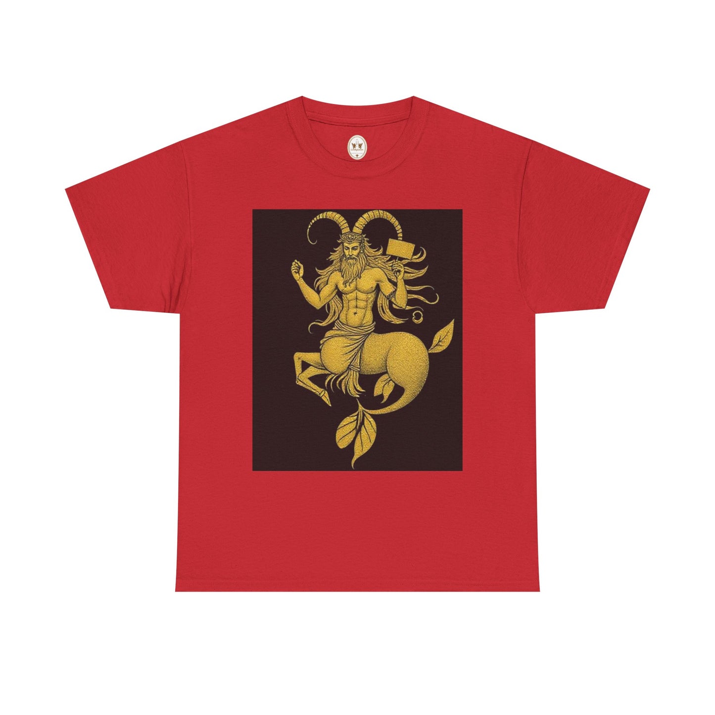 Unisex Heavy Cotton T-Shirt, Capricorn God, Zodiac Design