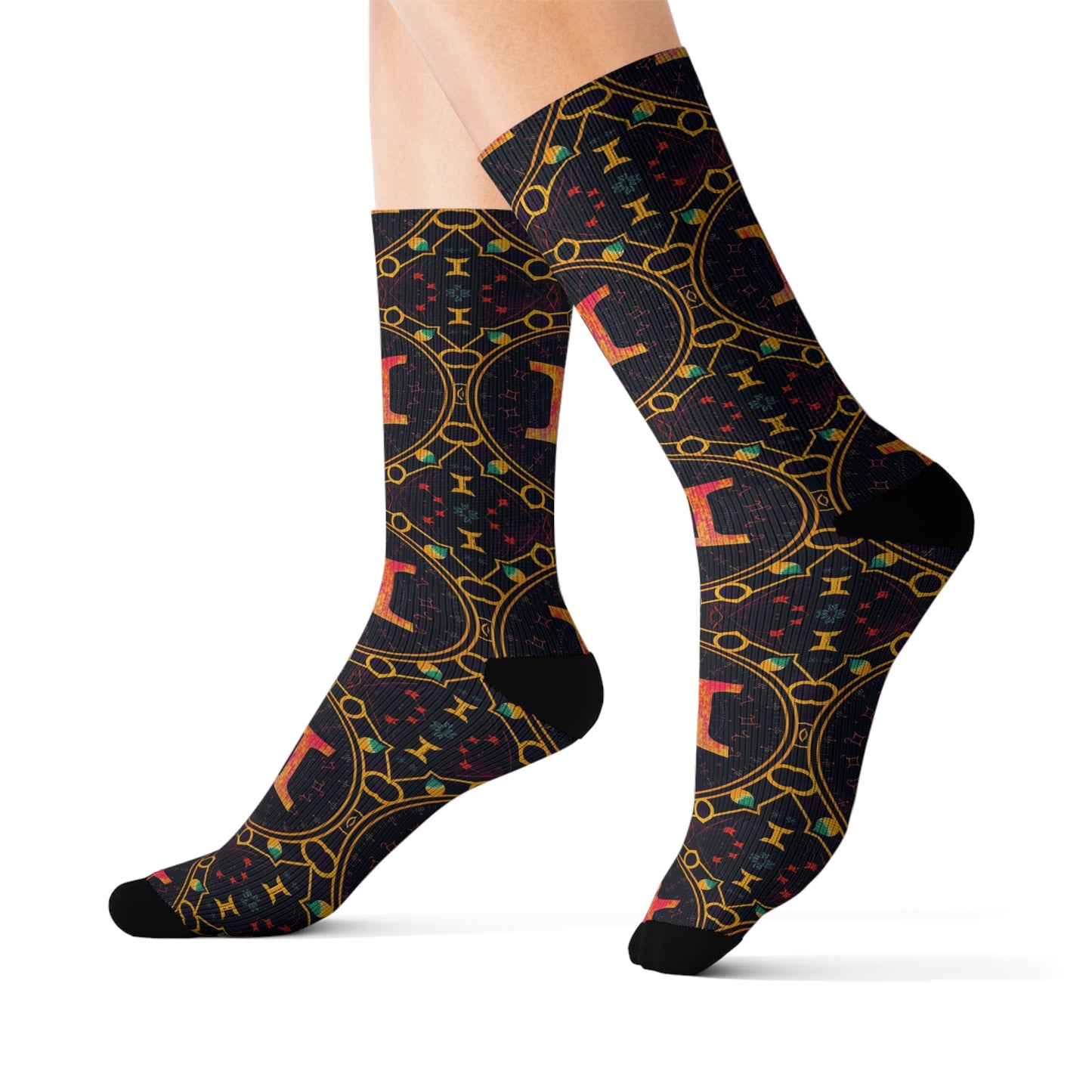Sublimation Socks, Gemini, Zodiac v2, Pattern