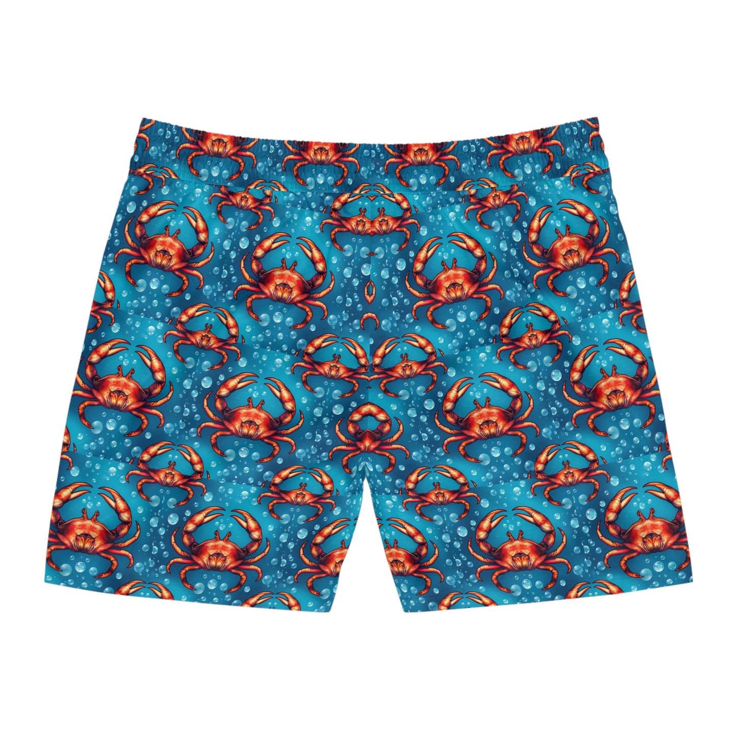 Men's Mid-Length Swim Shorts, (AOP), Cancer, Zodiac v4, Bubble Pattern