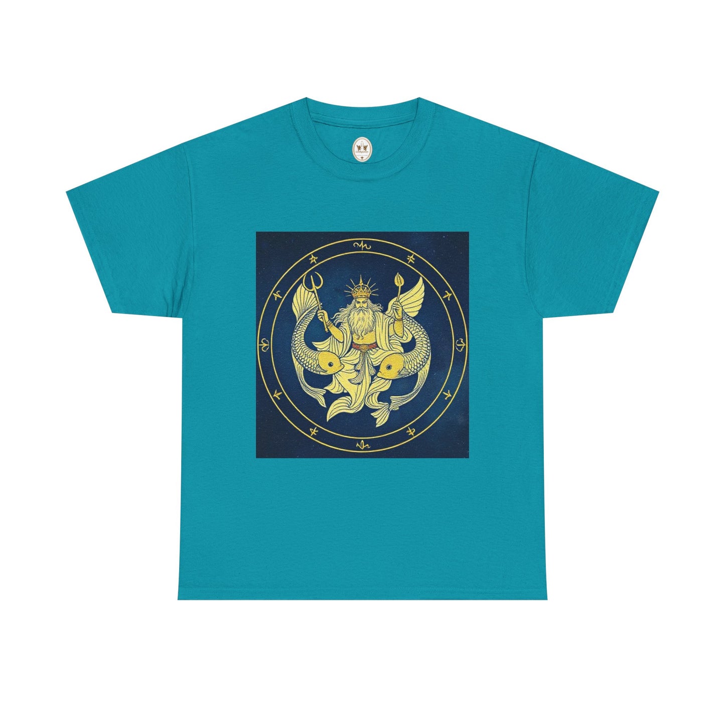 Unisex Heavy Cotton T-Shirt, King of Pisces, Zodiac Design