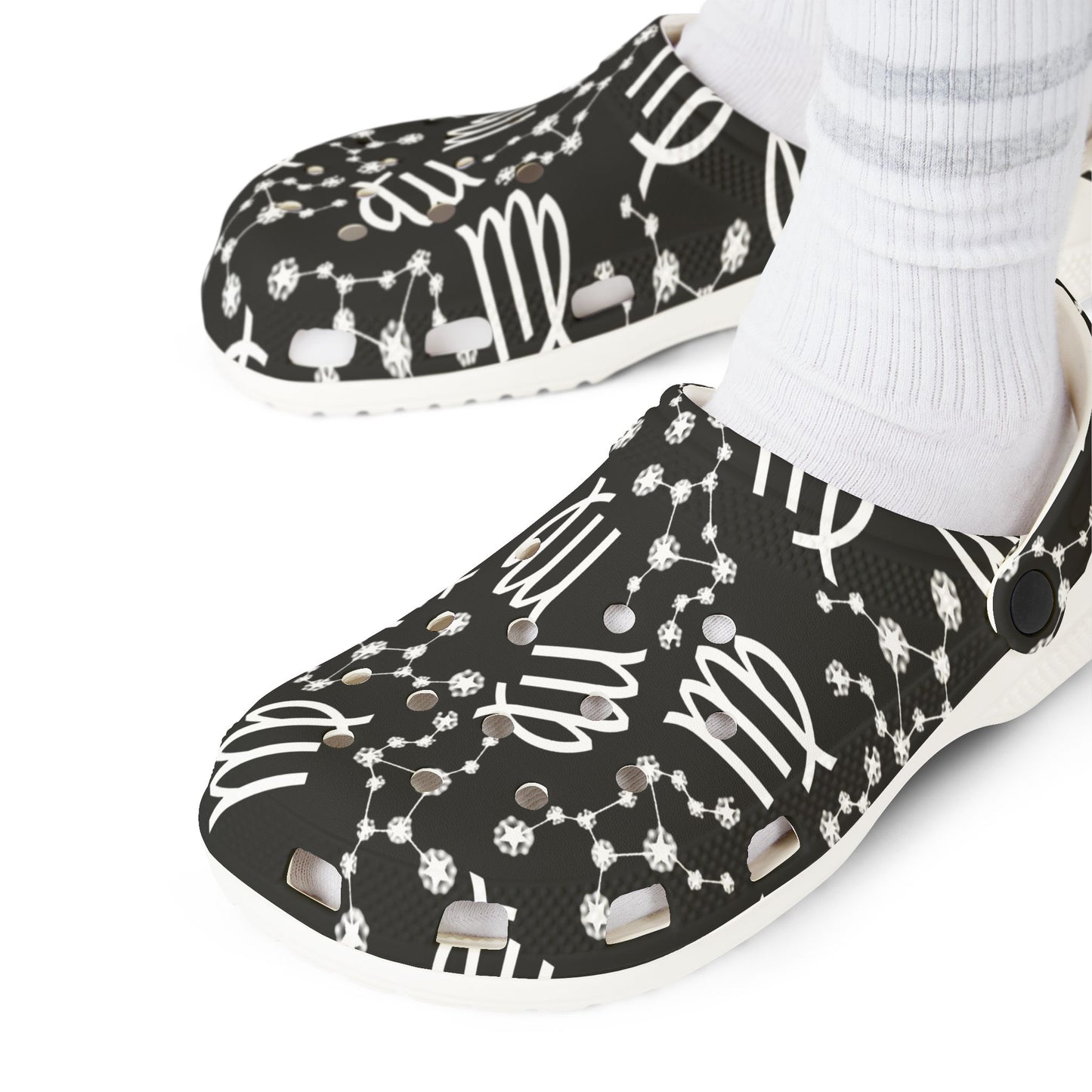EVA Foam Rubber Shoes (AOP), Material 100% EVA, Virgo Zodiac Design