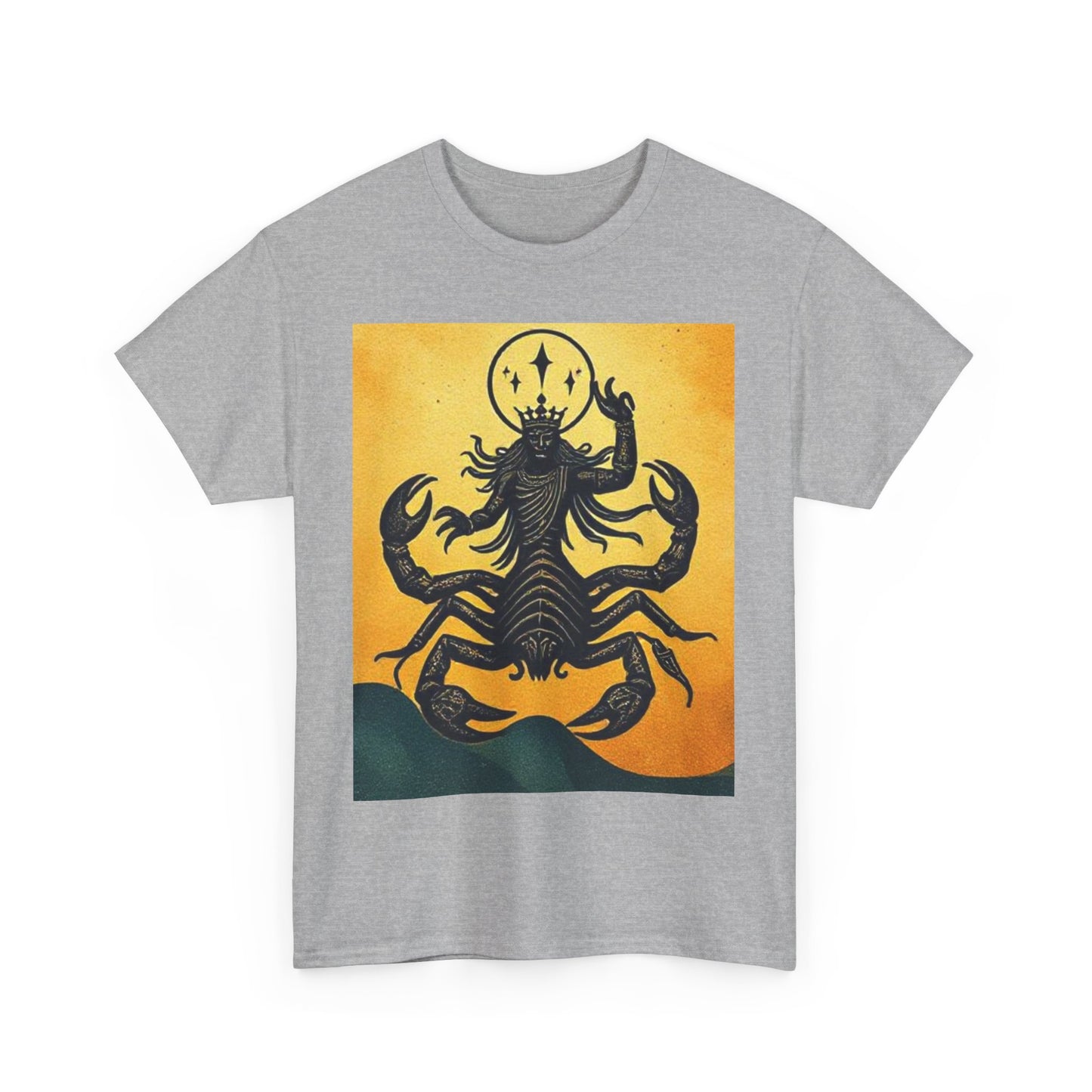Unisex Heavy Cotton T-Shirt, Scorpion King, Print Art, Scorpio Zodiac Design