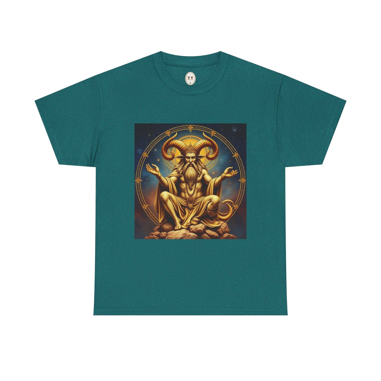 Unisex Heavy Cotton T-Shirt, On The Throne, Taurus Zodiac Design