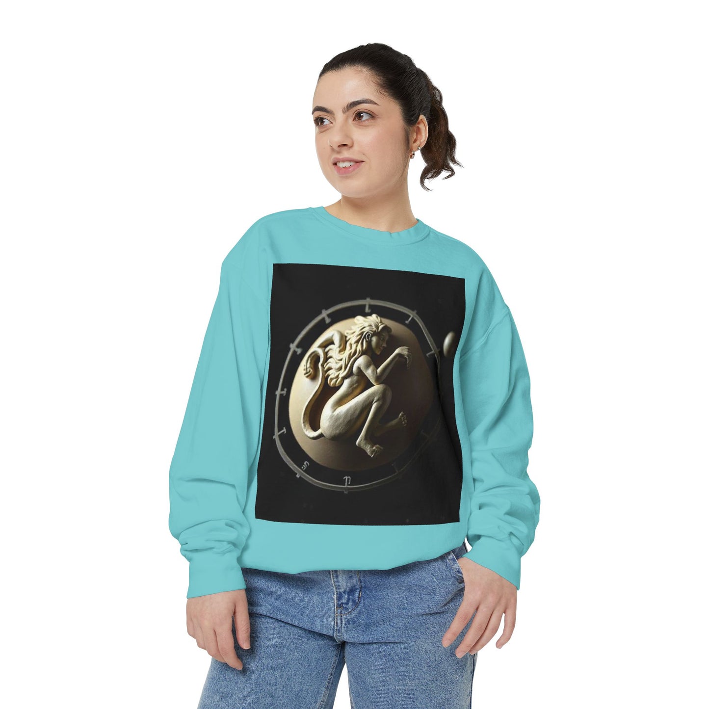 Garment-Dyed Sweatshirt, Unisex, Space Symbol Design, Virgo