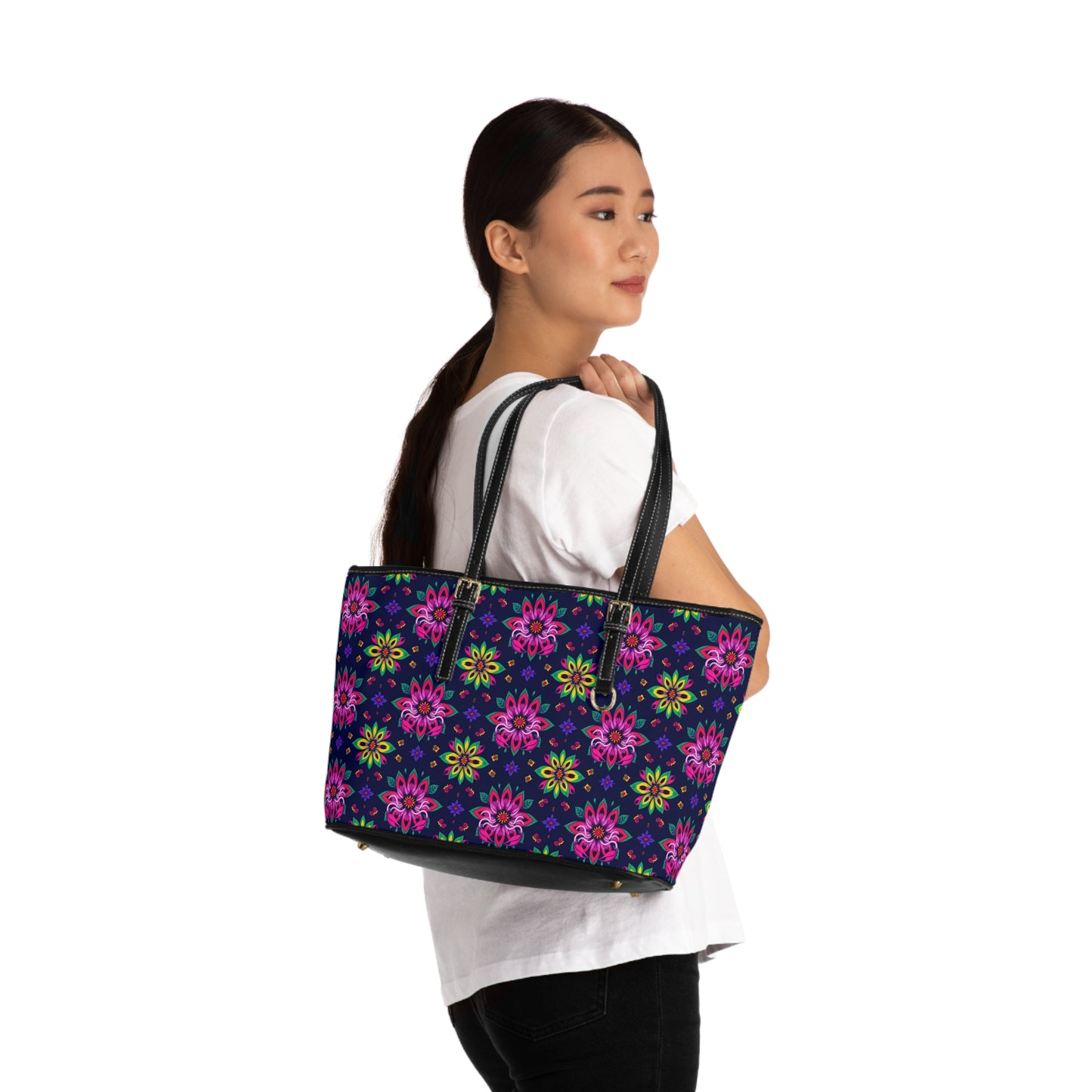 Leather Shoulder Bag, Scorpio, Zodiac, Flower Pattern