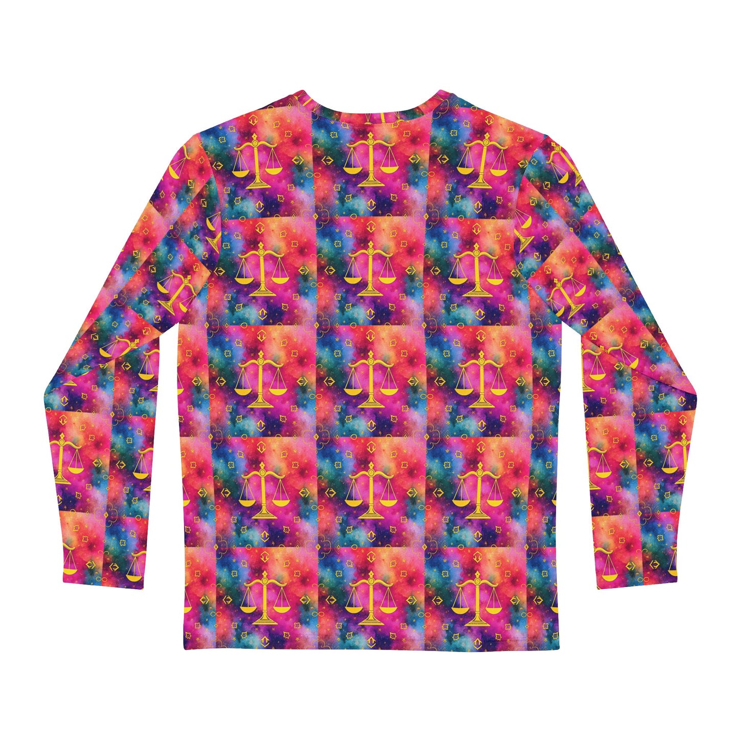 Men's Long Sleeve Shirt, (AOP), Libra, Zodiac v4, Pattern